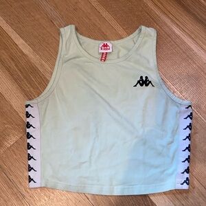 Kappa 222 Banda Atvan Logo Crop Tank Top Yoga Athletic Top Muscle Tee Shirt